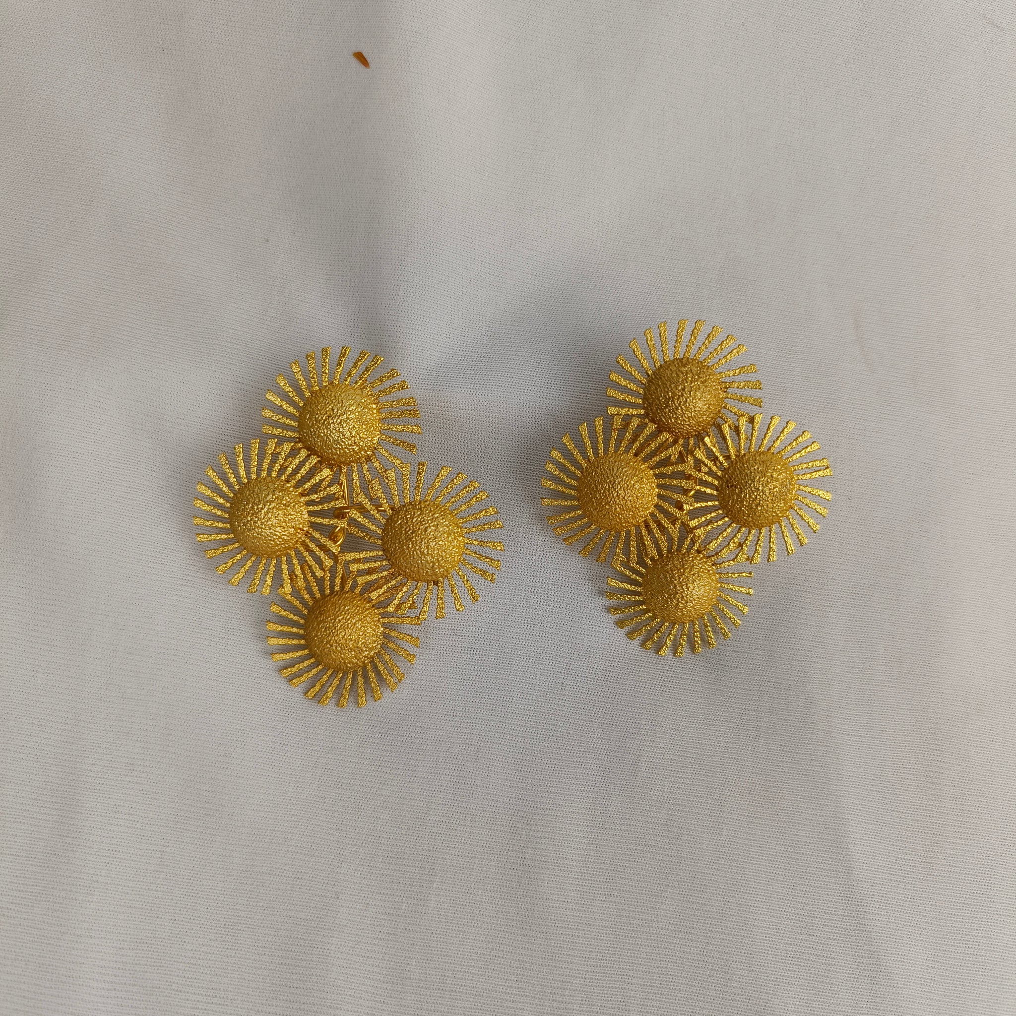 Celestial Galaxy Statement Studs – Textured Metallic Sunburst Cluster Earrings