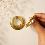 Gold Plated Brass Round Earring Charm With 1 Hole