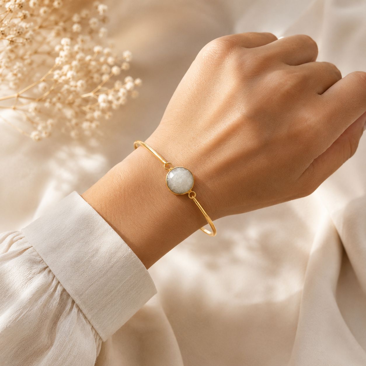 Ivory Glow Handmade Bracelet