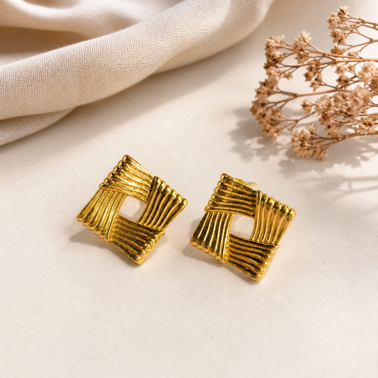 Square Shaped Statement Earring