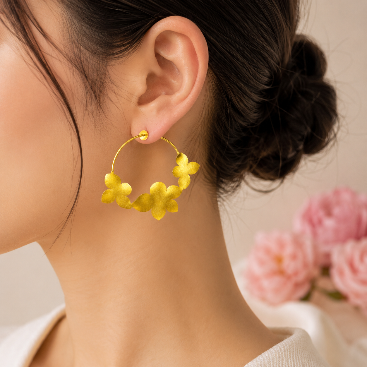 Petal Halo Hoops Earring