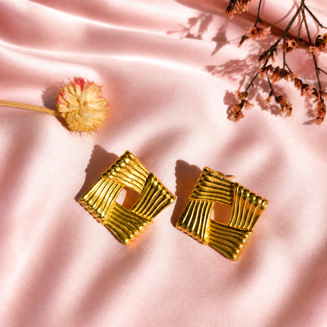 Square Shaped Statement Earring