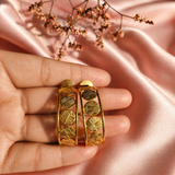 Golden Lattice Hoops Earring