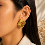 Square Shaped Statement Earring