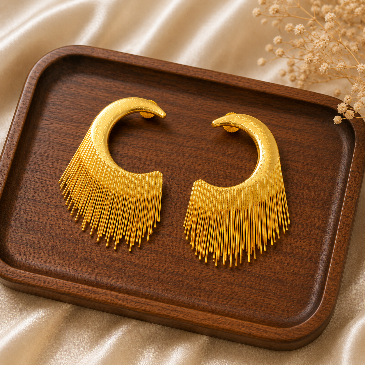 Aurora Fringe Hoops Earrings