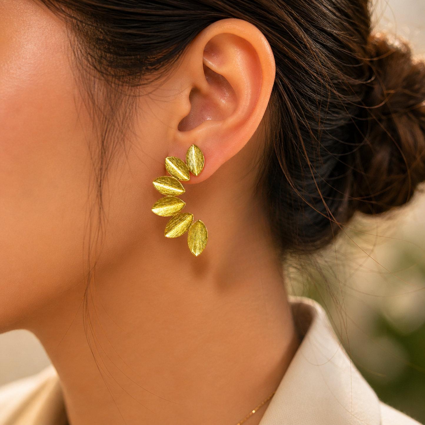 Multiple Elongated Leaf Earring