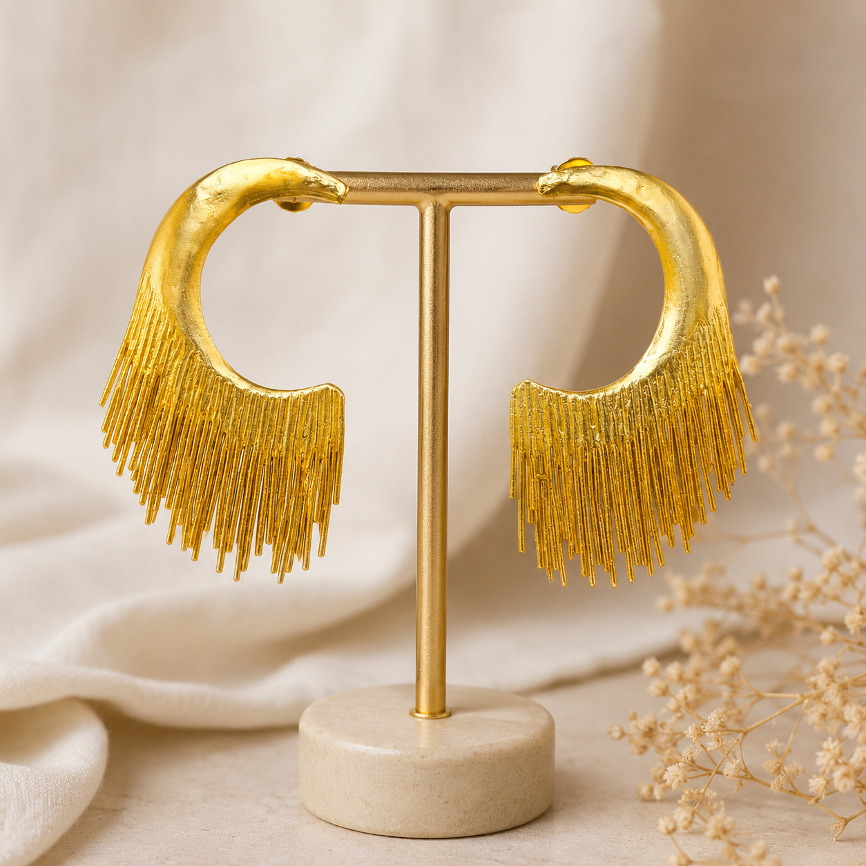 Aurora Fringe Hoops Earrings