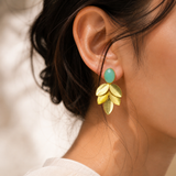 Emerald Leaf Drops Earring