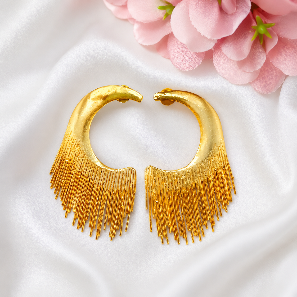 Aurora Fringe Hoops Earrings