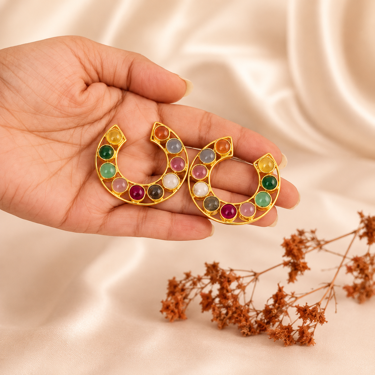 Meher Crescent Hoops Earrings