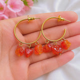 Amber Aura Hoops Earrings