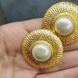Golden Halo Pearl Studs
