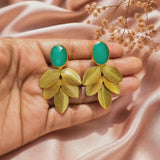 Emerald Leaf Drops Earring