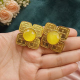 Golden Petal Glow Earrings