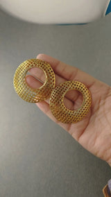 Gold Plated Brass Round Earring Charm With 1 Hole