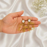 Gold Branch Coral Statement Earrings – Gold Plated Baroque Pearl Botanical Drops