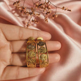 Golden Lattice Hoops Earring